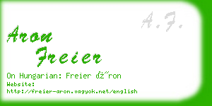 aron freier business card